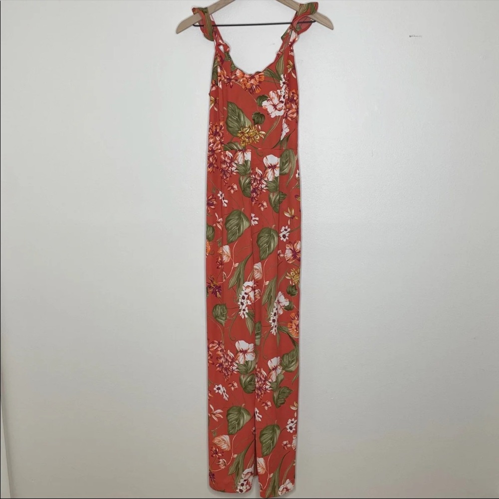 Jumpsuit Orange Floral Xhilaration XS